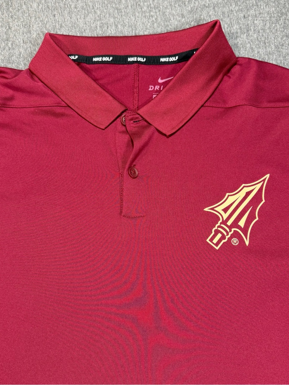 Florida State Nike Golf Dri Fit Men’s 2XL Polo Shirt Red Lightweight Performance